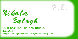 nikola balogh business card